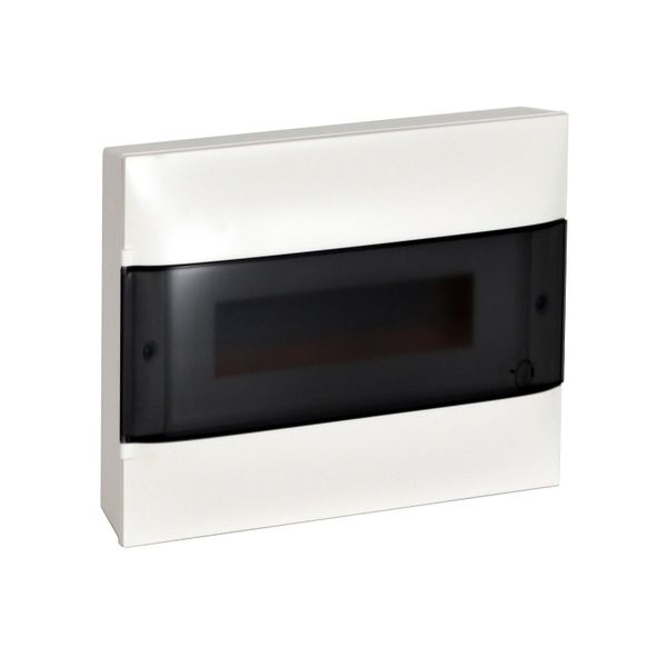 LEGRAND 1X12M SURFACE CABINET SMOKED DOOR EARTH AND NEUTRAL TERMINAL BLOCK image 1