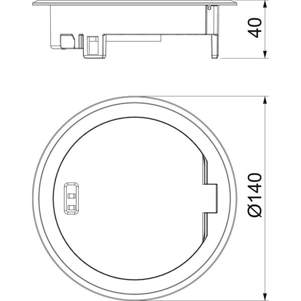 GES R2 Cr Floor socket with hinged cover image 2