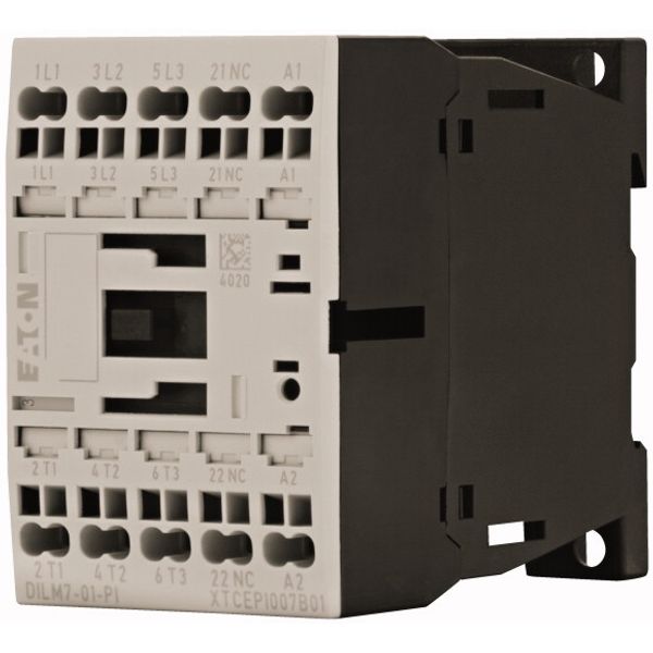 Contactor, 3 pole, 380 V 400 V 3 kW, 1 NC, 230 V 50 Hz, 240 V 60 Hz, AC operation, Push in terminals image 2