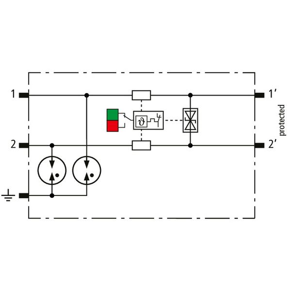 Protection module for 1 pair BLITZDUCTORconnect w. fault indication image 3