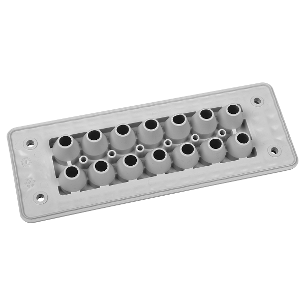 MH24 F19-1 IP66 RAL7035 grey cable entry plate UL94 V-0 image 1