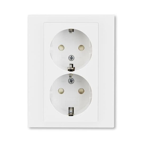 5522H-C03457 03 Outlet double Schuko shuttered image 1