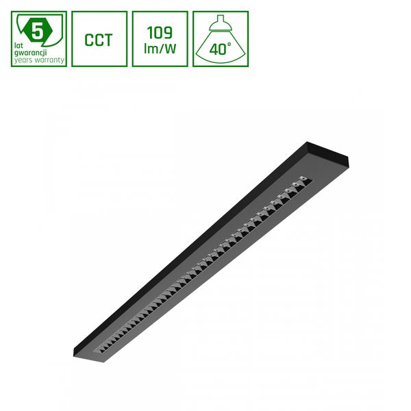 WLD PLANK  20W/30W/40W CCT 230V 40° IP20 1195X100X25 BLACK image 1