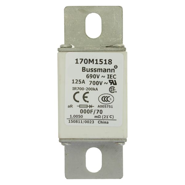 Fuse-link, high speed, 100 A, AC 690 V, size 000, 24 x 36 x 96 mm, aR, IEC, visual indicator image 22