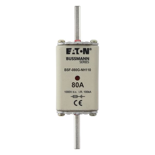 Fuse-link, high speed, 80 A, DC 1000 V, NH1, 40 x 53 x 135 mm, gBat, IEC, blade connection image 12