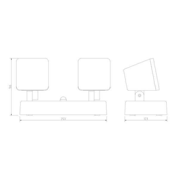 Zeta LED Square Double PIR 20W 1300lm 3000K IP54 anthracite image 3