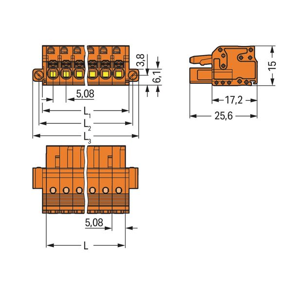 2231-309/107-000 1-conductor female connector; push-button; Push-in CAGE CLAMP® image 2