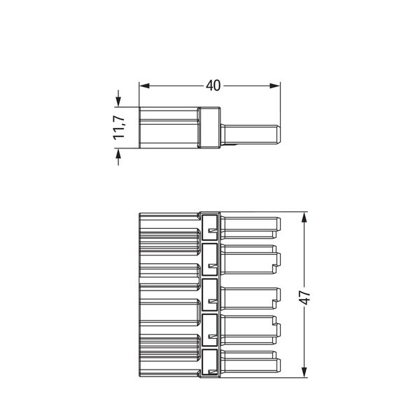 Intermediate coupler 5-pole Cod. A white image 5