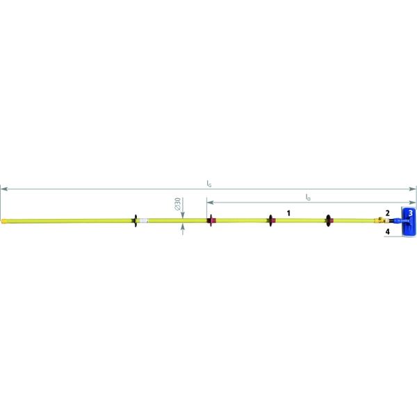 Insulating stick kit up to 7.5kV DC 25kV AC with cleaning head L 3160m image 1