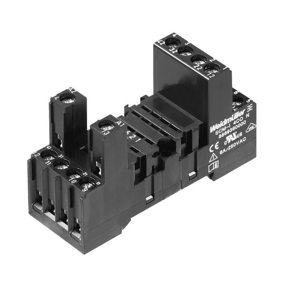 Relay socket, flat design, IP20, 4 CO contact , 6 A, Screw connection image 1
