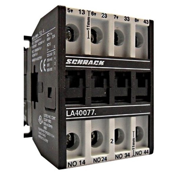 Auxiliary contactor , 12A, 24V, AC15, 4 NO image 1
