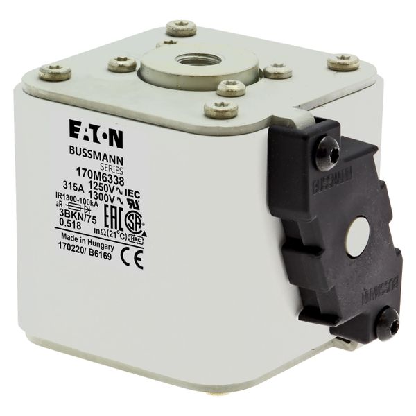 Fuse-link, high speed, 315 A, AC 1250 V, size 3, 76 x 92 x 76 mm, aR, IEC, UL, single indicator image 9