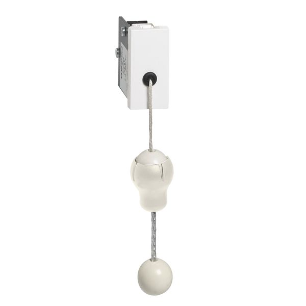 Pull-cord switch Mosaic - with ejectable pull cord - white antimicrobial image 1