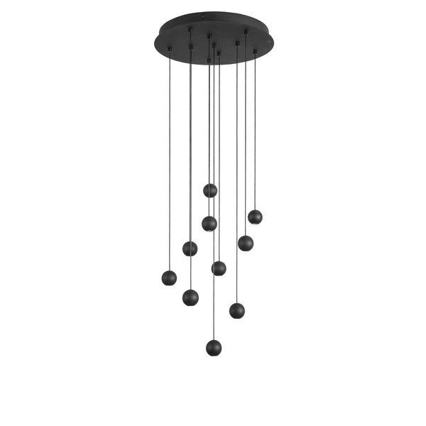 Black Aluminium  Black Fabric Wire   LED 48 Watt 230 Volt  1902Lm 3000K IP20  D: 40.5 H: 150 cm Adjustable Height image 1