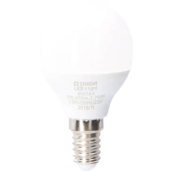 LED SMD Bulb - Globe G45 E14 5W 470lm 2700K Opal 150° image 1