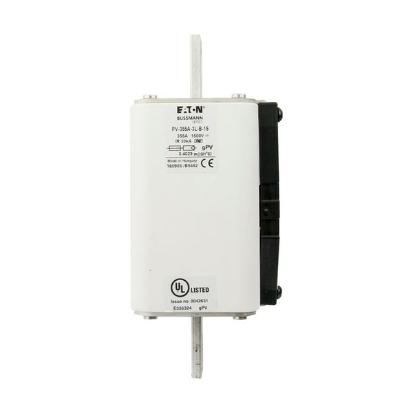 Fuse-link, high speed, 355 A, DC 1500 V, 3L, 75 x 205 mm, gPV, IEC, UL, with indicator, bolted contacts image 13