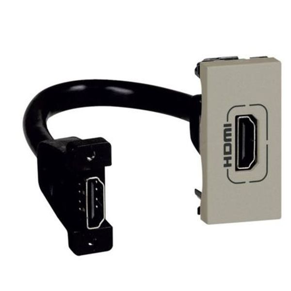 HDMI socket preconnected 1 module Arteor square champagne image 1