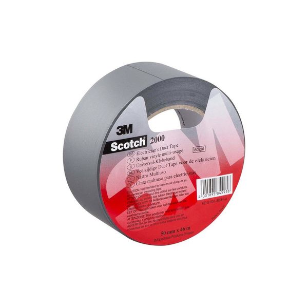 Scotch® Electricians Duct Tape 2000, Grey, 50 mm x 46 m image 1