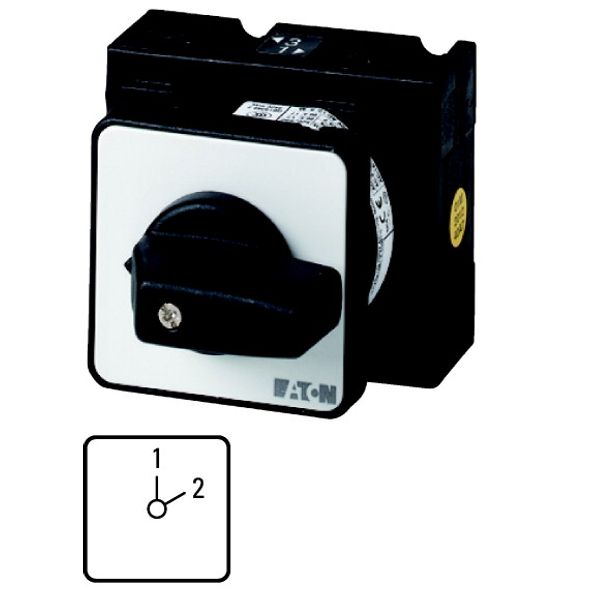 Reversing switches, T3, 32 A, flush mounting, 3 contact unit(s), Contacts: 6, 45 °, maintained, Without 0 (Off) position, 1-2, SOND 30, Design number image 1