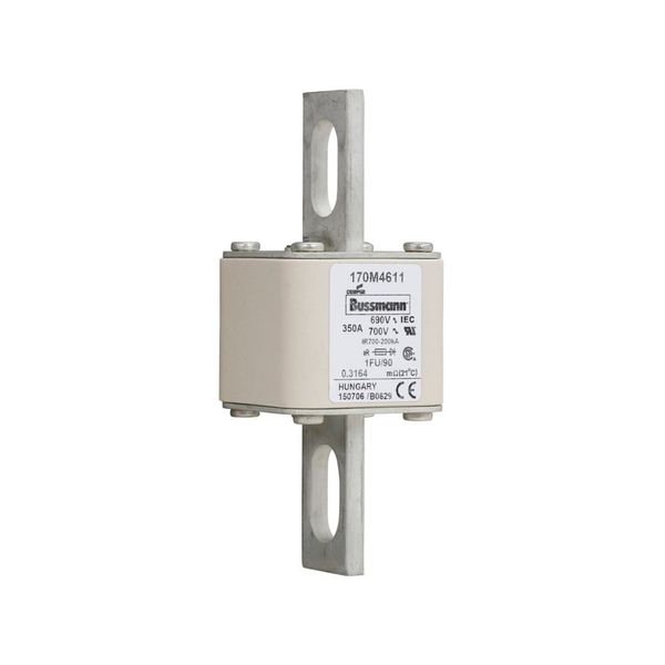 Fuse-link, high speed, 350 A, AC 690 V, size 1, 53 x 69 x 136 mm, aR, IEC, UL, no indicator, 90 mm centers image 15