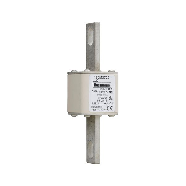 Fuse-link, high speed, 550 A, AC 690 V, compact size 1, 45 x 45 x 148 mm, aR, IEC, UL image 3