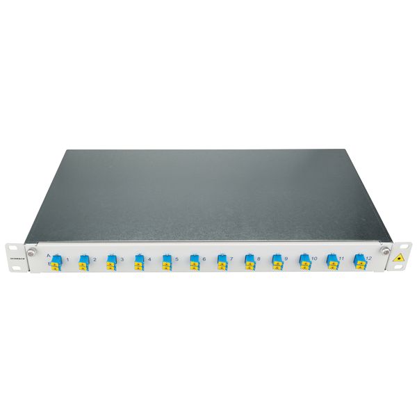 FO Patchpanel 19", 1U, sliding, for 12 fibers, LC, SM image 1