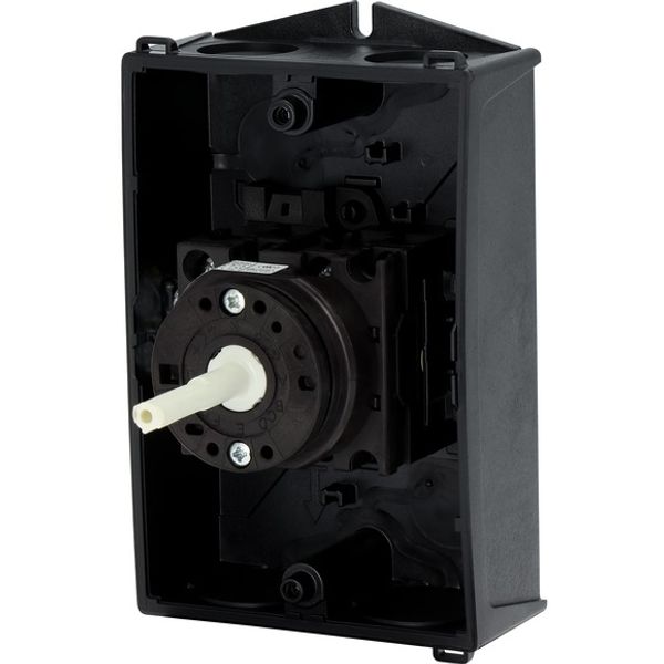 Main switch, T0, 20 A, surface mounting, 2 contact unit(s), 3 pole, STOP function, With black rotary handle and locking ring, Lockable in the 0 (Off) image 9
