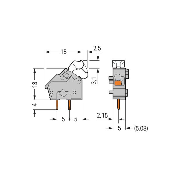 Stackable PCB terminal block push-button 2.5 mm² dark gray image 3