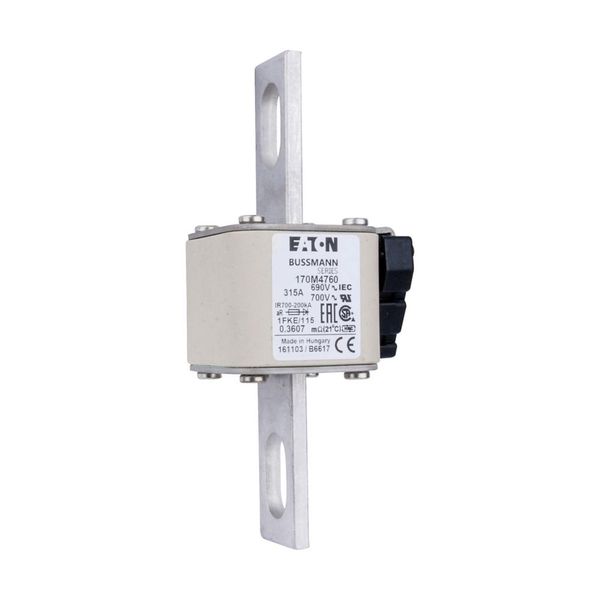 Fuse-link, high speed, 315 A, AC 690 V, size 1, 53 x 69 x 136 mm, aR, IEC, UL, single indicator image 13