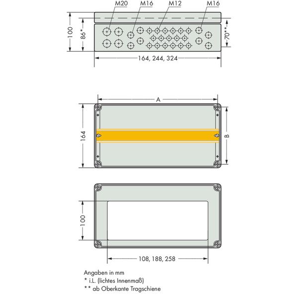 IP65 enclosure Polyester (RAL 7032) WxHxD (324x100x164 mm) image 3