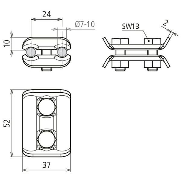 Parallel connector Cu f. Rd 7-10mm image 2