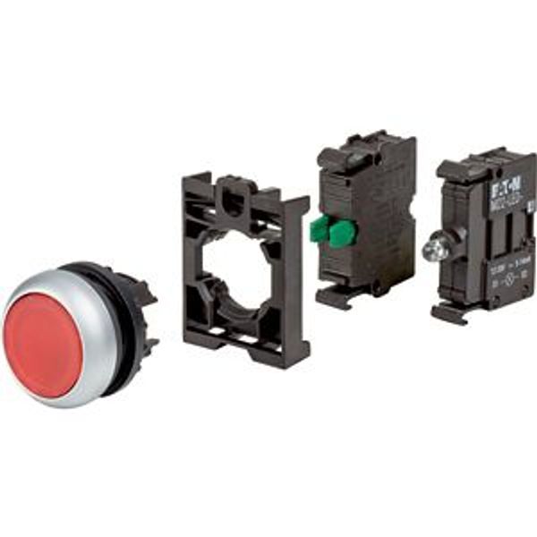 Illuminated pushbutton actuator, RMQ-Titan, flush, momentary, red, Blister pack for hanging image 2