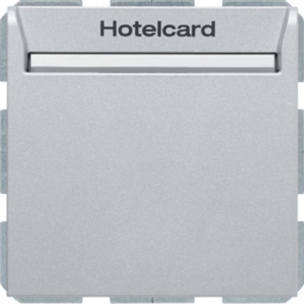 Relay switch centre plate for hotel card, S.1, al., matt, lacq. image 1
