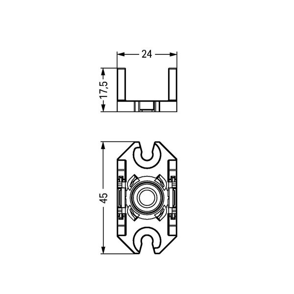 Mounting plate 2-pole for distribution connectors black image 5