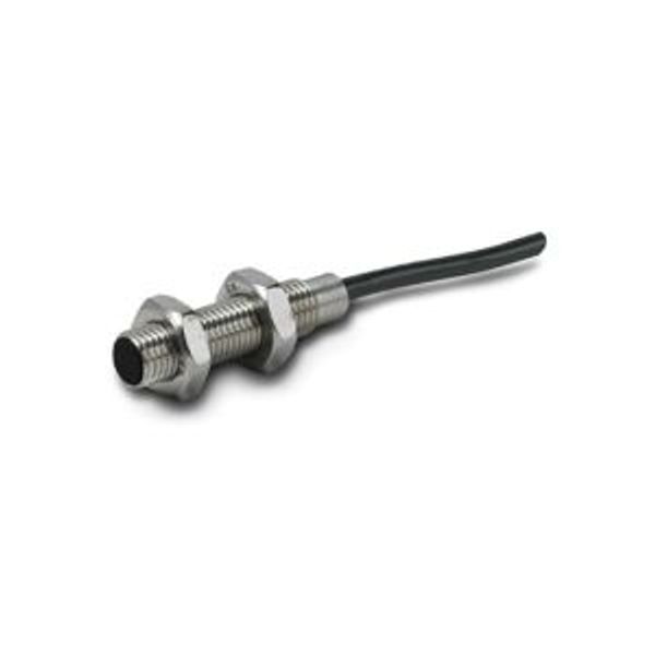 Proximity switch, E57 Miniatur Series, 1 N/O, 3-wire, 10 - 30 V DC, M8 x 1 mm, Sn= 1 mm, Flush, NPN, Stainless steel, 2 m connection cable image 2