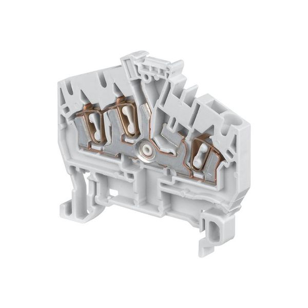 SPRING TERMINAL BLOCK, FEED THROUGH, 3 CONNECTIONS, BLUE, 5X55X41.5MM, D2,5/5,I,N,3L image 1