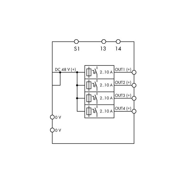 Electronic circuit breaker 4-channel 48 VDC input voltage image 3