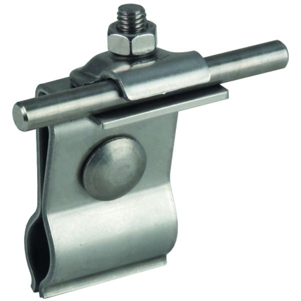Roof conductor holder StSt f. metal roofs, bead Rd 20-25mm f. Rd 6-10m image 1