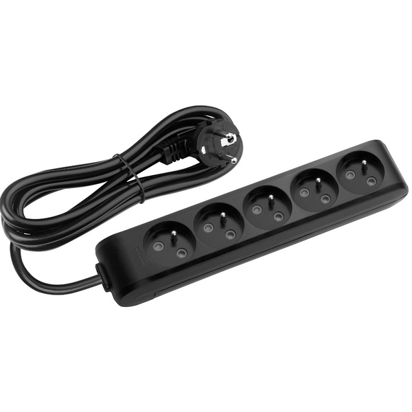 X-tendia Black Five Gang Earth Socket - Cable Up(Screw Connection)P image 1