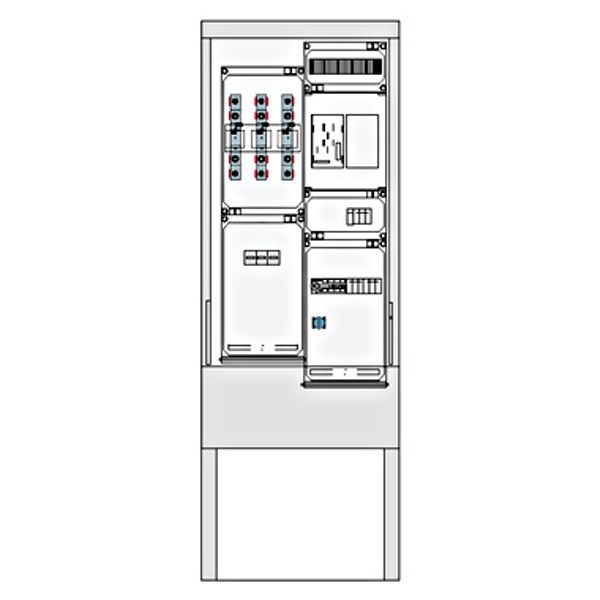 Wandlermessschrank 100A, LEW, 5-polig, IP44, RAL7035 image 1