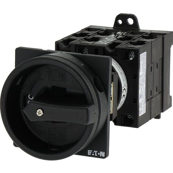 Main switch, T3, 32 A, rear mounting, 4 contact unit(s), 8-pole, STOP function, With black rotary handle and locking ring, Lockable in the 0 (Off) pos image 18