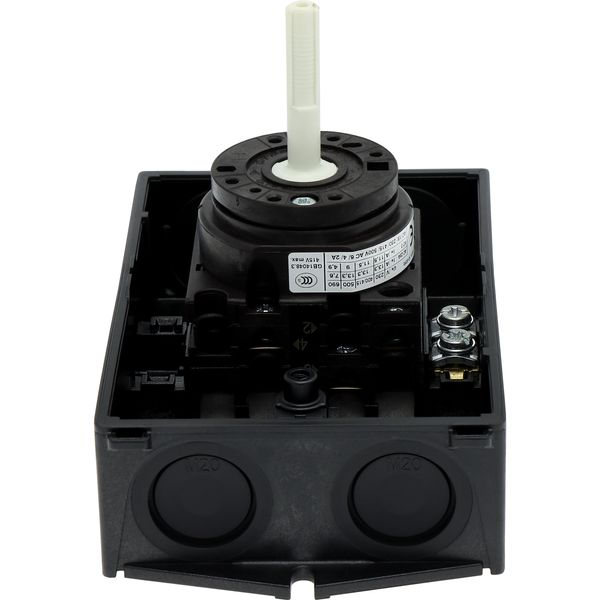 On-Off switch, T0, 20 A, surface mounting, 2 contact unit(s), 3 pole, with black thumb grip and front plate image 45
