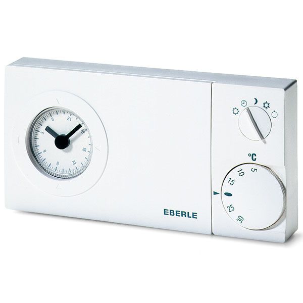 Clock thermostat, daily program, 5-30C, battery operated, 1 changer, potential free, 10 A image 1