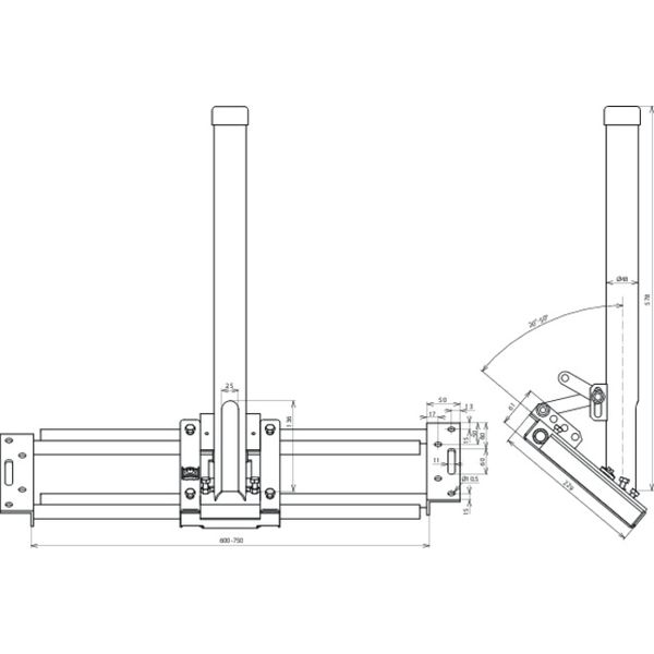 Conduct. holder f. rafters f. distance 600-750mm w. tube 48mm f. HVI C image 2