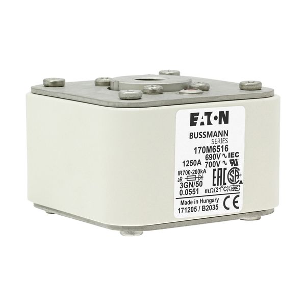 Fuse-link, high speed, 1250 A, AC 690 V, size 3, 76 x 92 x 53 mm, aR, IEC, UL, single indicator image 10