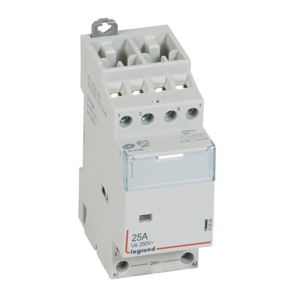 Power contactor CX³ - with 24 V~ coll - 4P - 400 V~ -25 A - 2 N/C+ 2 N/O image 1