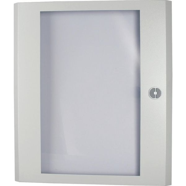 Sheet steel door transparent with rotary door handle HxW=1200x600mm image 3