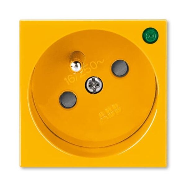 5580N-C02357 Y Socket outlet 45×45 with earthing pin, shuttered, with power supply indication image 1