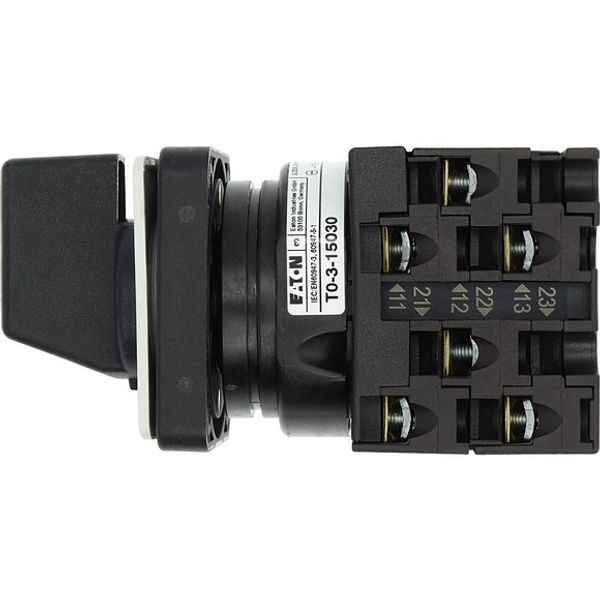 Step switches, T0, 20 A, flush mounting, 3 contact unit(s), Contacts: 6, 45 °, maintained, With 0 (Off) position, 0-3, Design number 15030 image 9