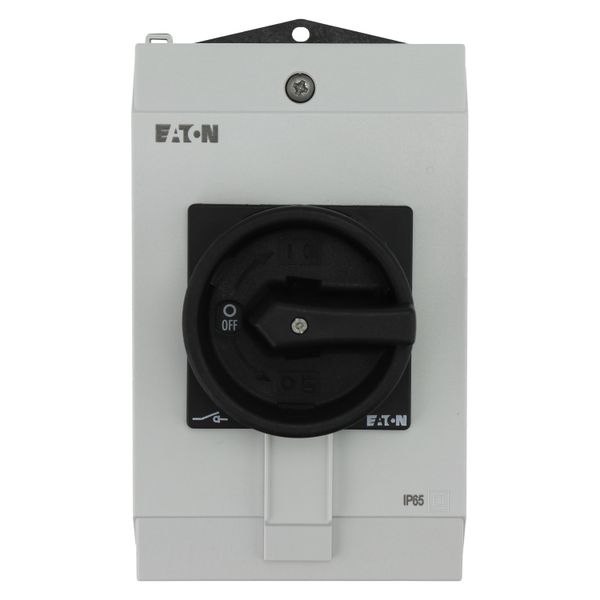 Main switch, P1, 40 A, surface mounting, 3 pole, 1 N/O, 1 N/C, STOP function, With black rotary handle and locking ring, Lockable in the 0 (Off) posit image 12